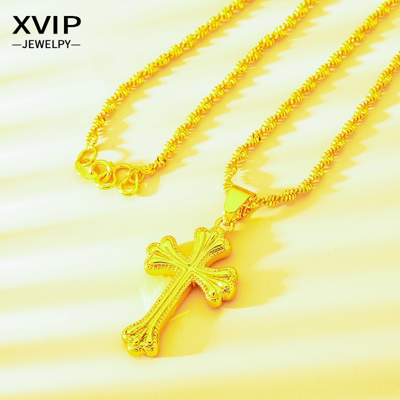 قلادة صليب كلاسيكية من الذهب ع - مراجعة Cross Pendant Necklace Gold وسعره