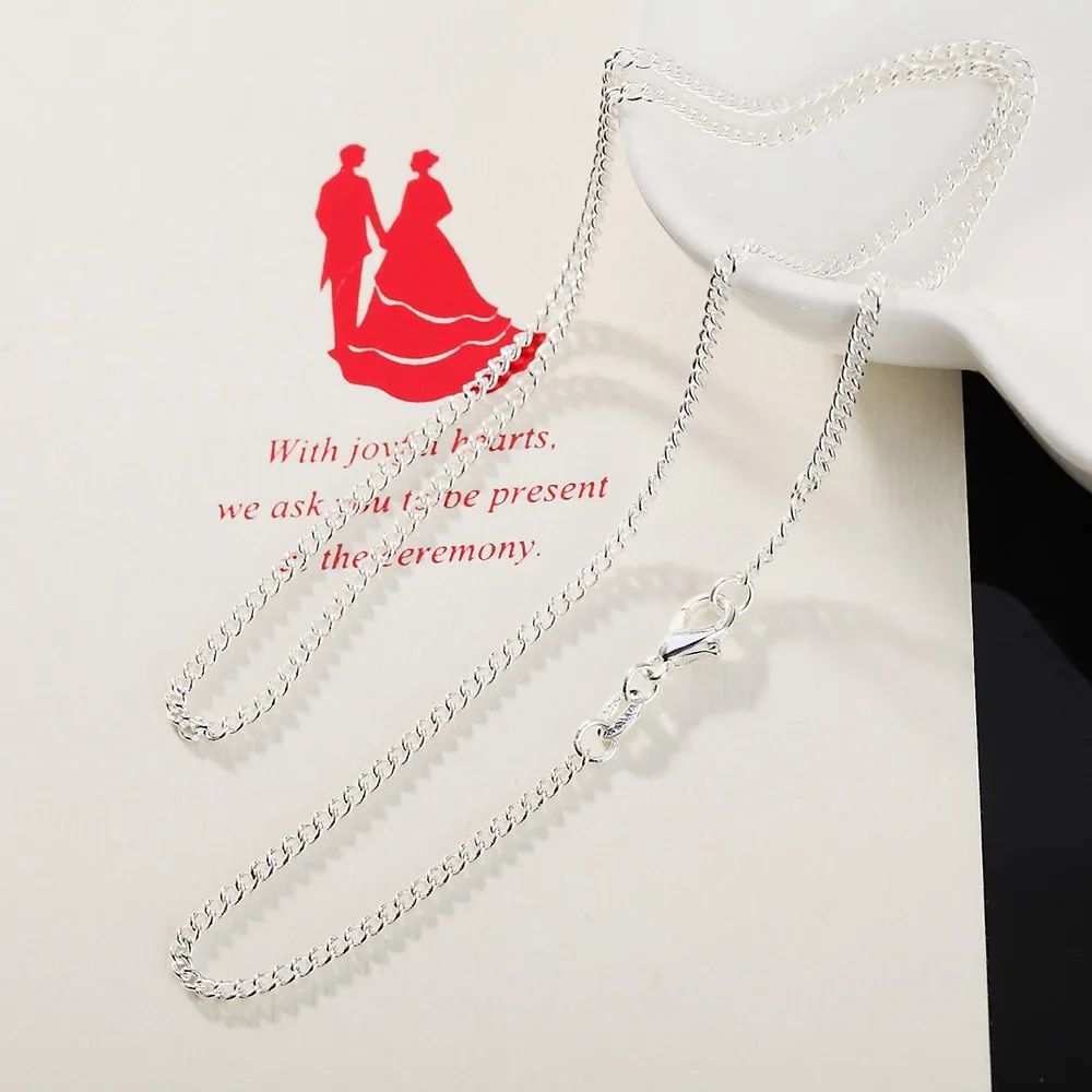 كلاسيكي 925 فضة سلسلة قلادة لل - مراجعة 925 Sterling Silver Chain Necklace Men وسعره