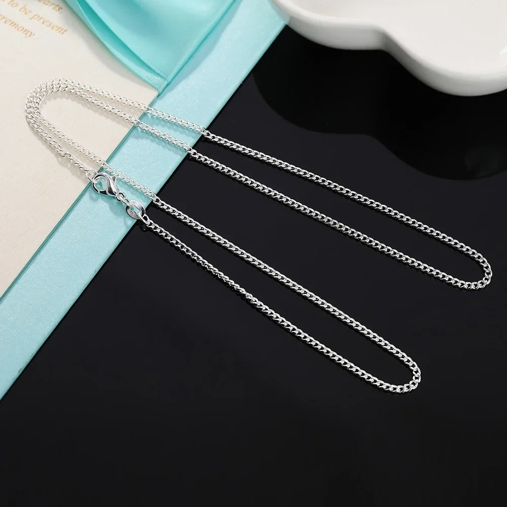 كلاسيكي 925 فضة سلسلة قلادة لل - مراجعة 925 Sterling Silver Chain Necklace Men وسعره