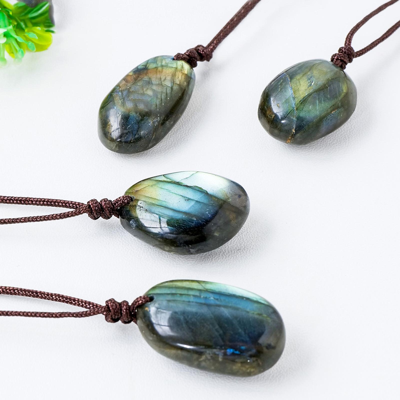 اللابرادوريت الطبيعي قلادة الق - مراجعة Crystal Pendant Necklace Natural Stone وسعره