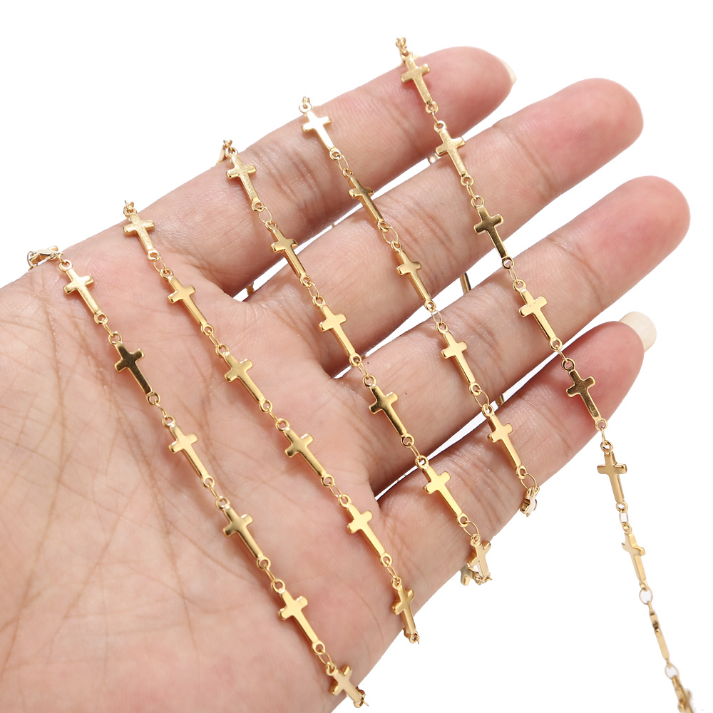 10 متر الذهب عبر سلسلة الفولاذ - مراجعة Cross Pendant Necklace Gold وسعره