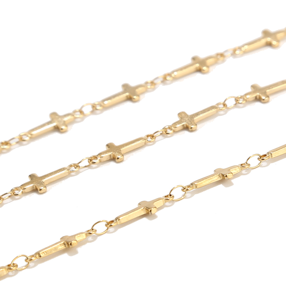 10 متر الذهب عبر سلسلة الفولاذ - مراجعة Cross Pendant Necklace Gold وسعره