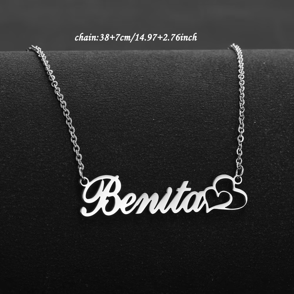 قلادة مخصصة على شكل قلب مزدوج  - مراجعة Custom Name Necklace Stainless Steel وسعره