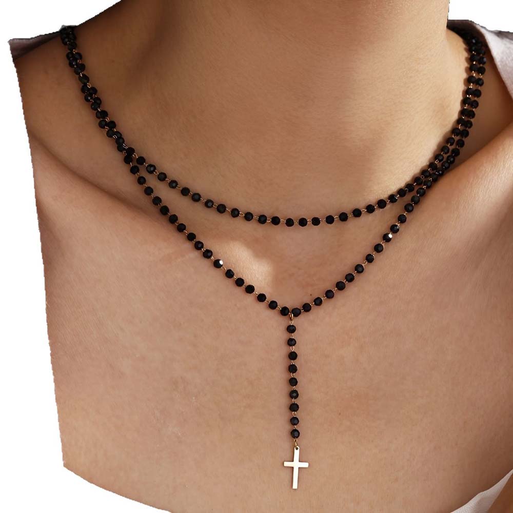 قلادة نسائية على شكل حرف Y بطب - مراجعة Layered Pendant Necklace Aesthetic وسعره