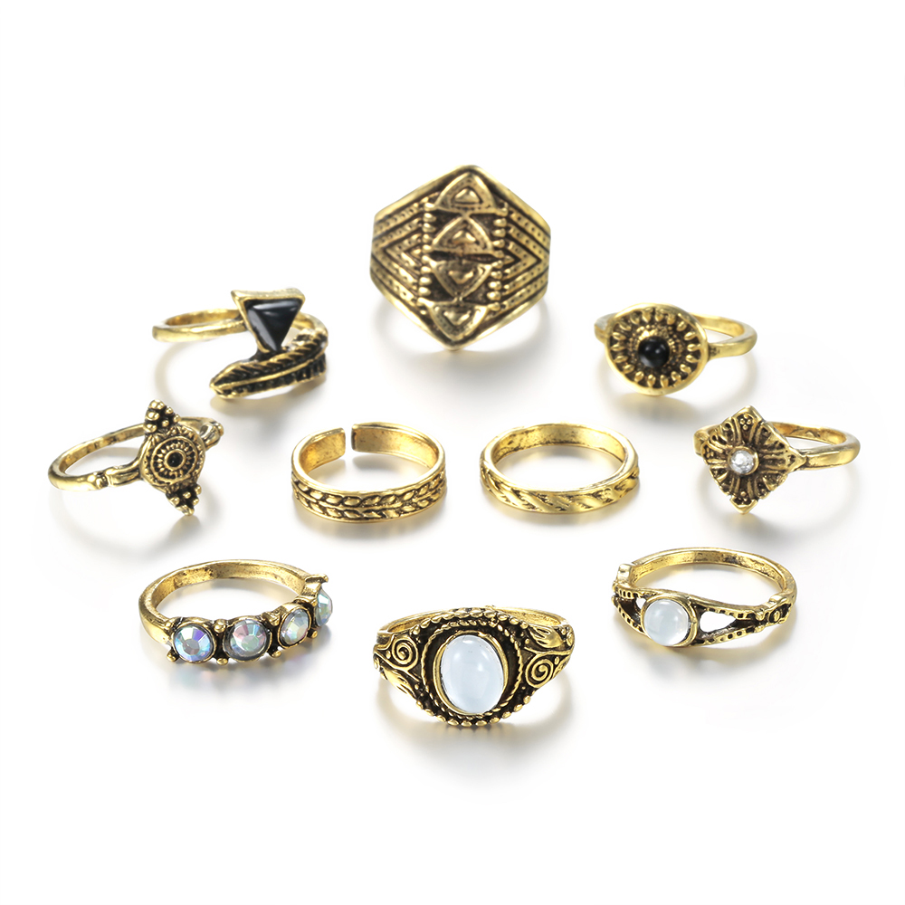 Meyfflin خمر المفصل حلقة مجموع - مراجعة Vintage Punk Knuckle Rings Set وسعره