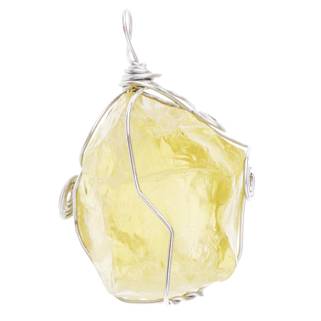 قلادة سيترين طبيعية صفراء، خرز - مراجعة Crystal Pendant Necklace Natural Stone وسعره