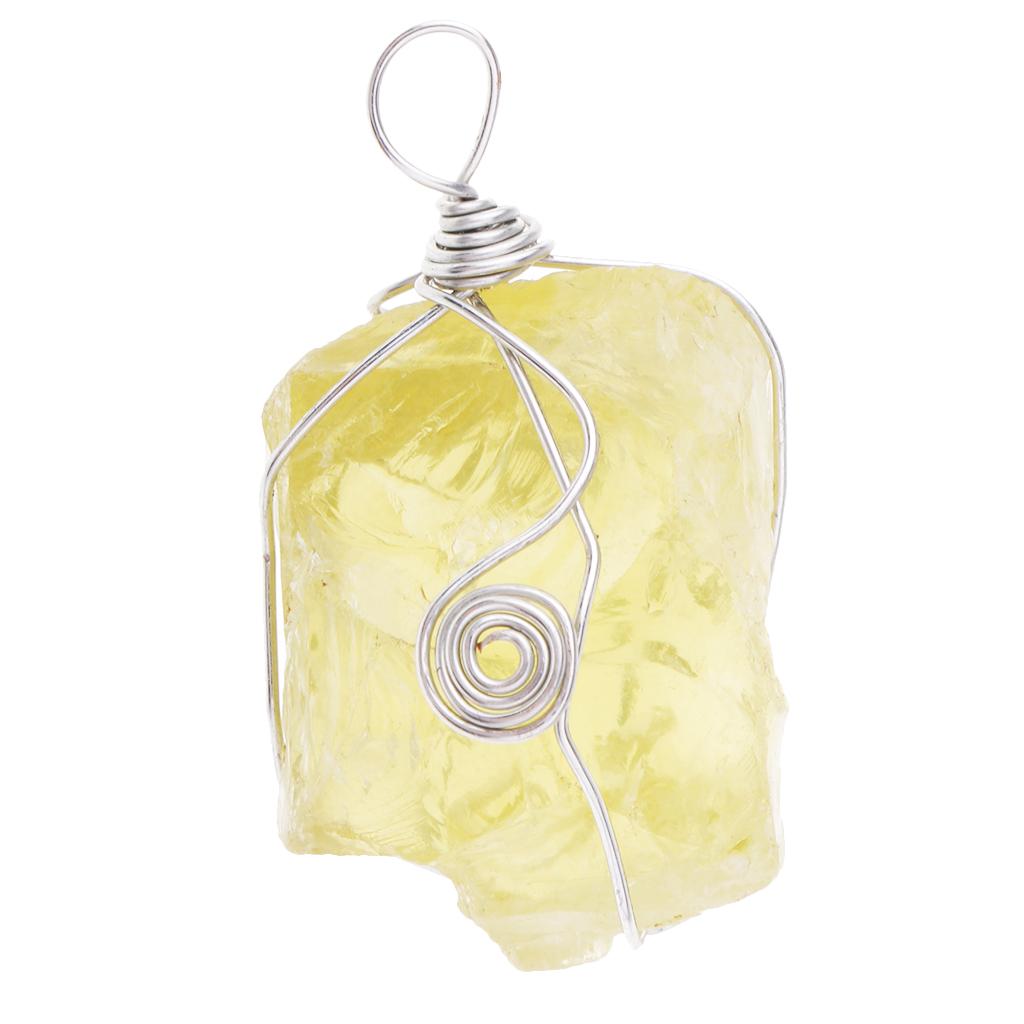 قلادة سيترين طبيعية صفراء، خرز - مراجعة Crystal Pendant Necklace Natural Stone وسعره