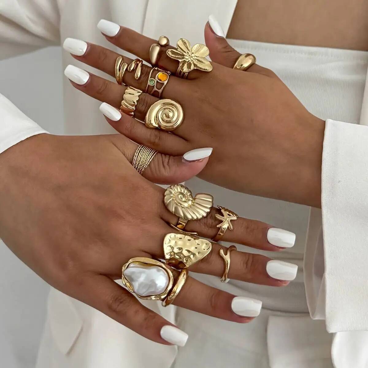 IngeSight.Z 14 قطعة/المجموعة ا - مراجعة Vintage Punk Knuckle Rings Set وسعره