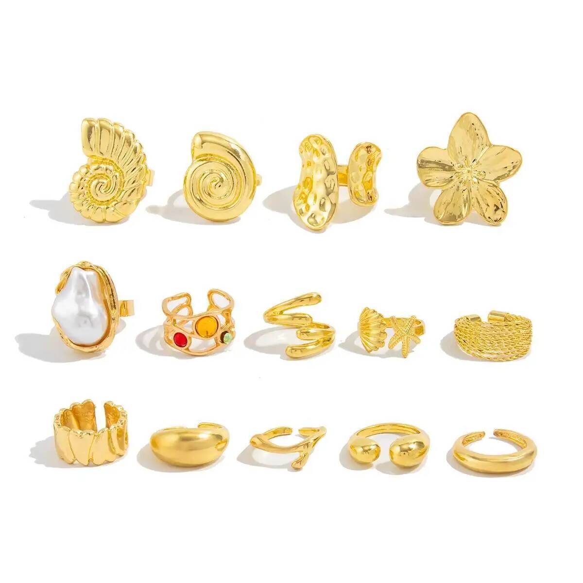 IngeSight.Z 14 قطعة/المجموعة ا - مراجعة Vintage Punk Knuckle Rings Set وسعره