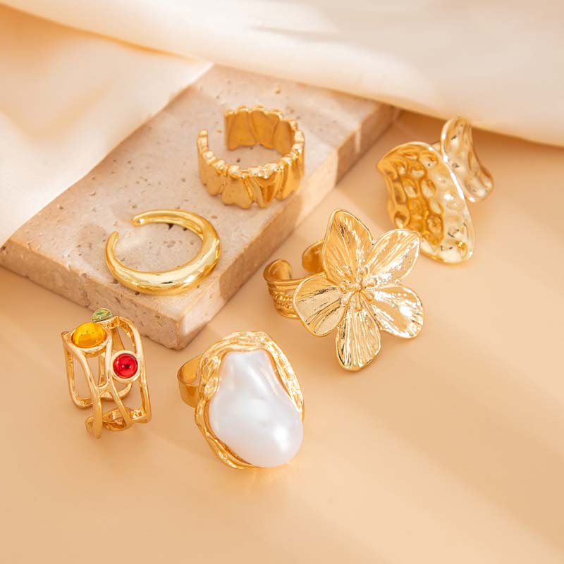 طقم من 6 خواتم معدنية بتصميم ز - مراجعة Vintage Punk Knuckle Rings Set وسعره
