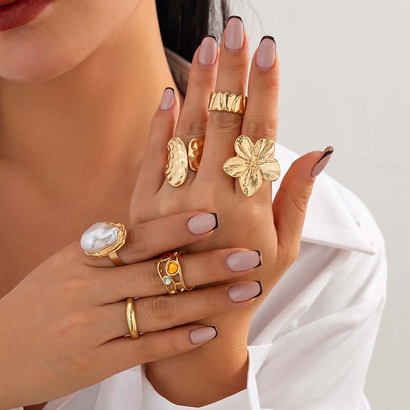 طقم من 6 خواتم معدنية بتصميم ز - مراجعة Vintage Punk Knuckle Rings Set وسعره