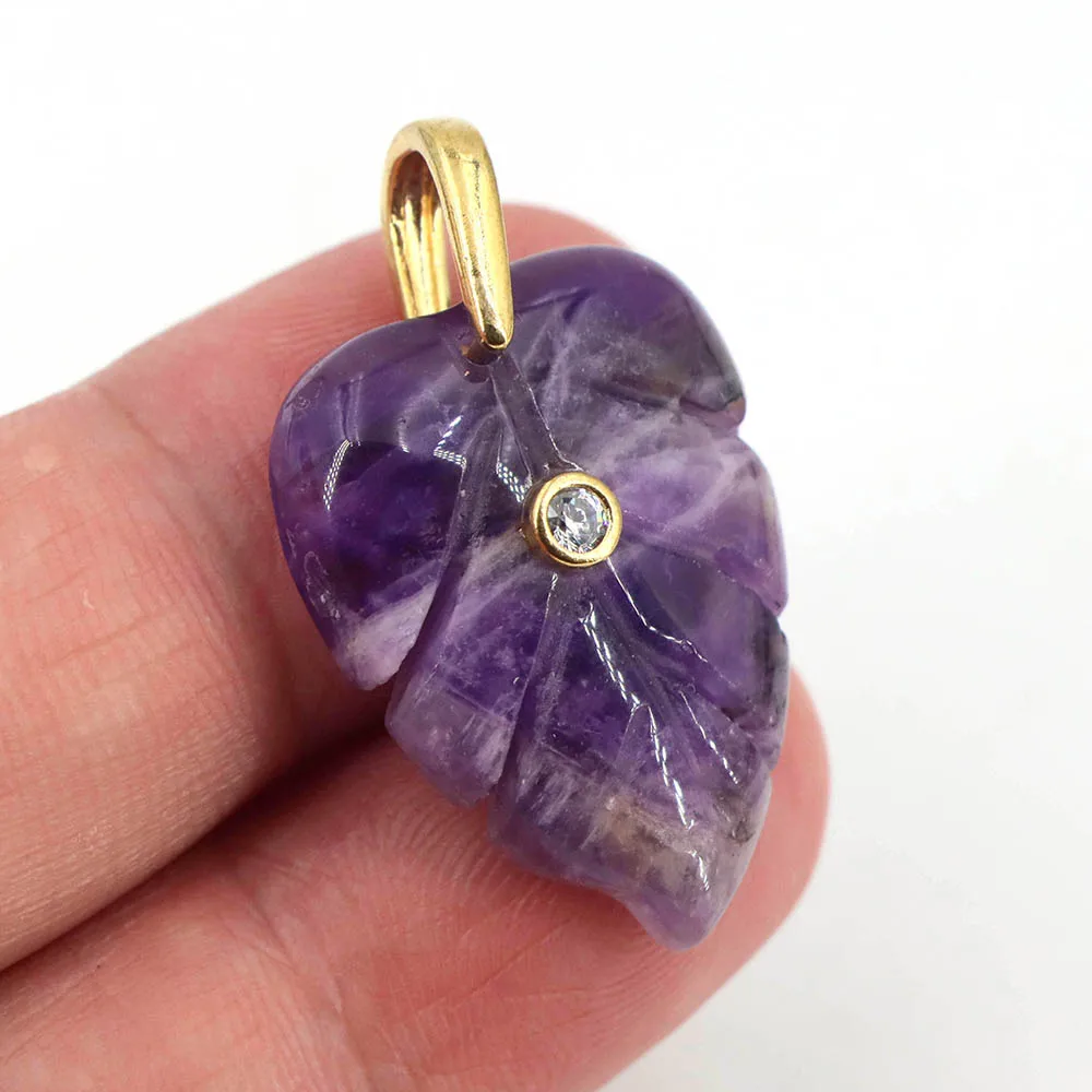 قلادة على شكل ورقة من الكريستا - مراجعة Crystal Pendant Necklace Natural Stone وسعره