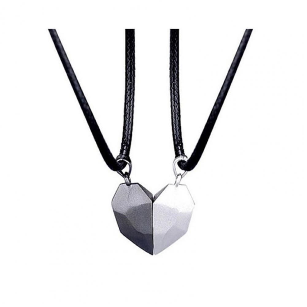 قلادة على شكل قلب، مجموعة قلاد - مراجعة Magnetic Couple Matching Necklaces وسعره