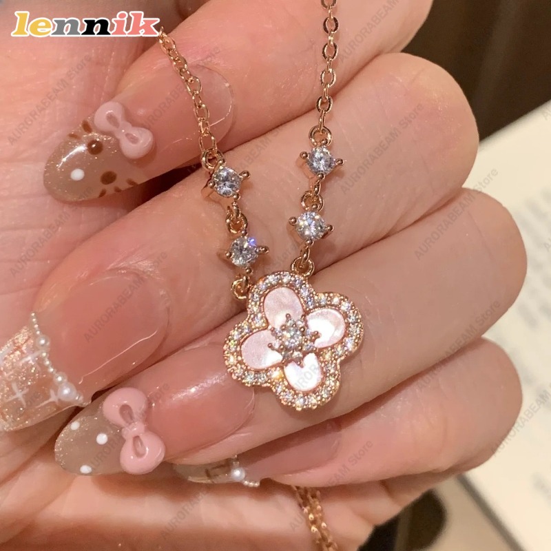 قلادة على شكل صدفة وردية، قلاد - مراجعة Layered Pendant Necklace Aesthetic وسعره