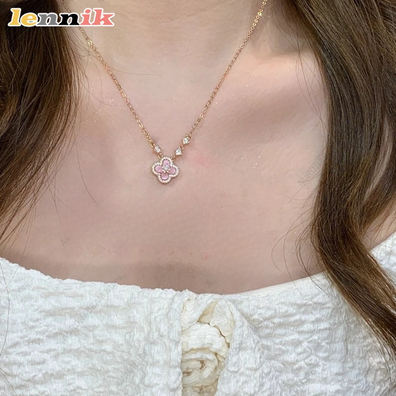 قلادة على شكل صدفة وردية، قلاد - مراجعة Layered Pendant Necklace Aesthetic وسعره