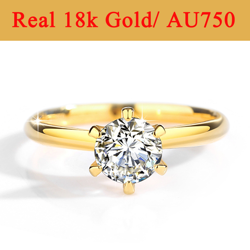 الذهب الحقيقي 18K مويسانيتي خو - مراجعة Moissanite Engagement Ring 1 Carat وسعره